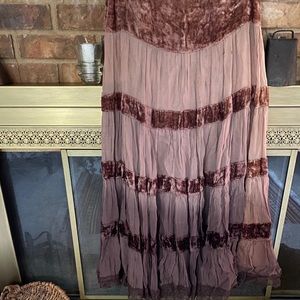 Brown skirt. Midi length